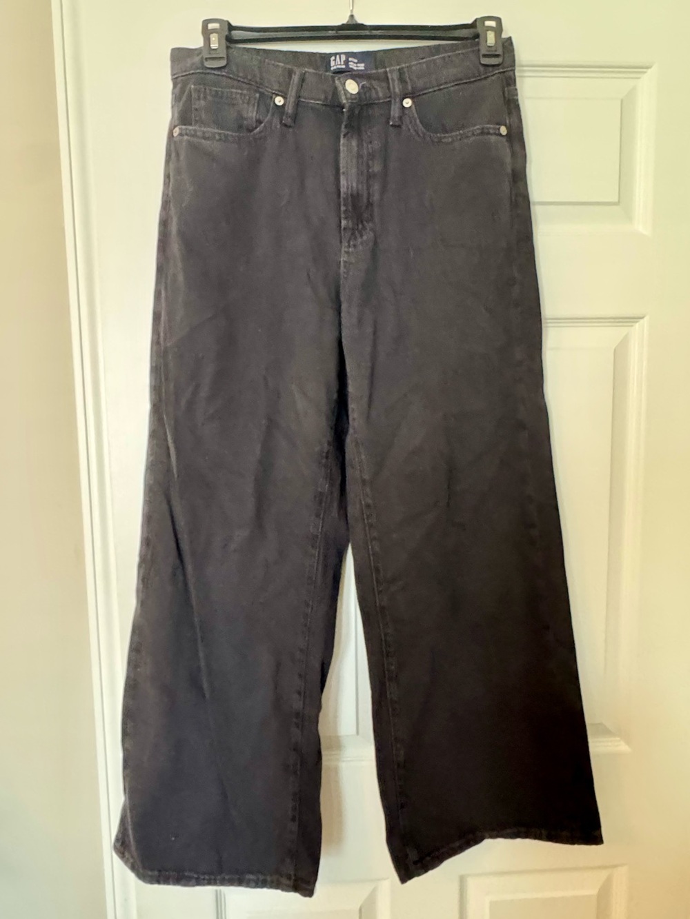 GAP High-Rise Wide-Leg Black Denim Jeans
